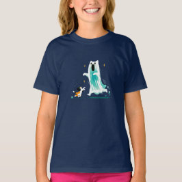 Cat och Ghost - Cute Halloween T Shirt