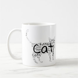 Cat och Kitten Ord Cloud - Unik design Kaffemugg