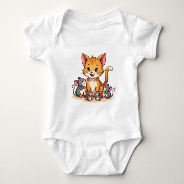 " CAT OCH MICE " T SHIRT (Framsida)