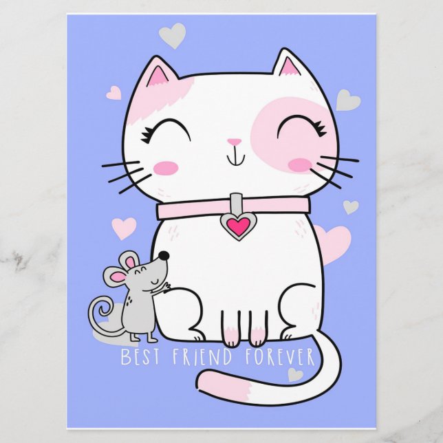 Cat och Mouse Best Friends, LUNT Kitten Gift Meny (Framsida)