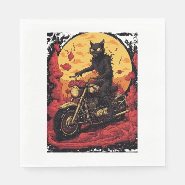 Cat och Red Bike - Colin Pappersservett (Framsidan)