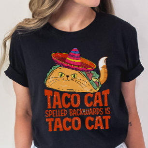 Cat och Taco Älskare Shirt, Funny Taco Pun T Shirt
