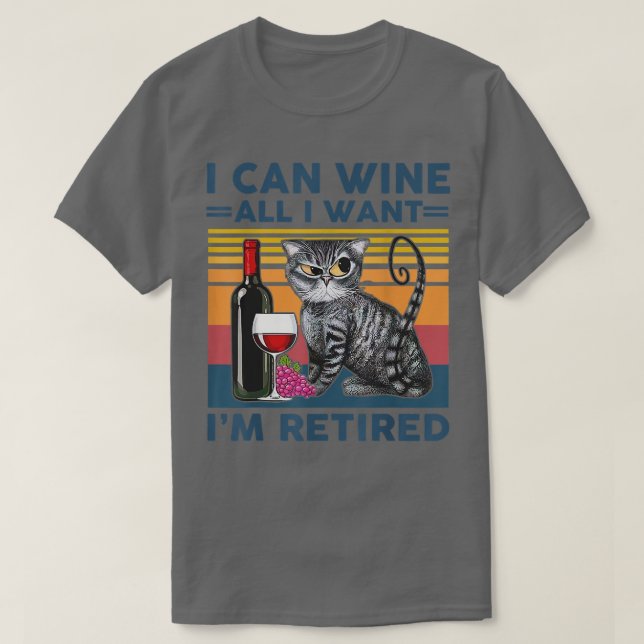 Cat och vin I kan vin alla jag vill ha honom pensi T Shirt (Design framsida)