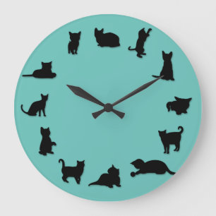 Cat O'Clock Clock Stor Klocka