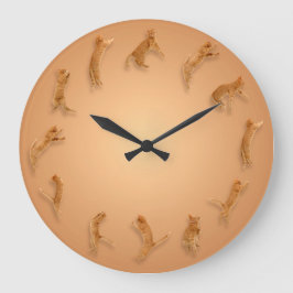 Cat O'Clock Wall Clock Stor Klocka