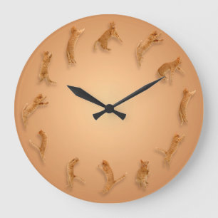 Cat O'Clock Wall Clock Stor Klocka
