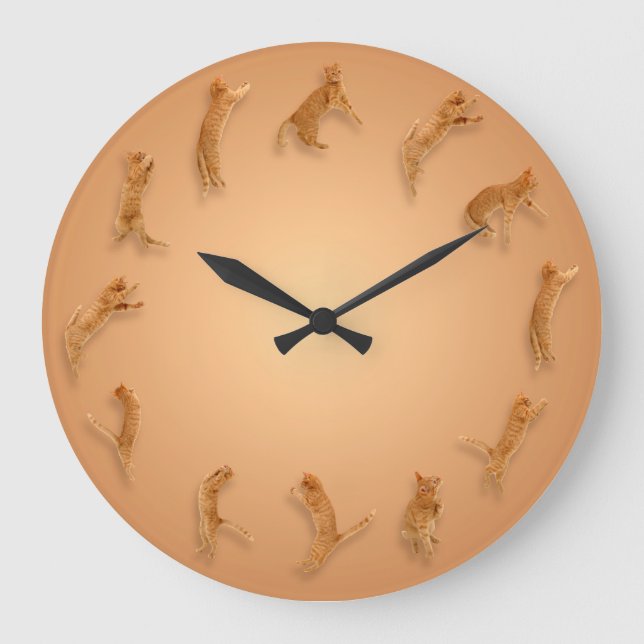 Cat O'Clock Wall Clock Stor Klocka (Framsida)