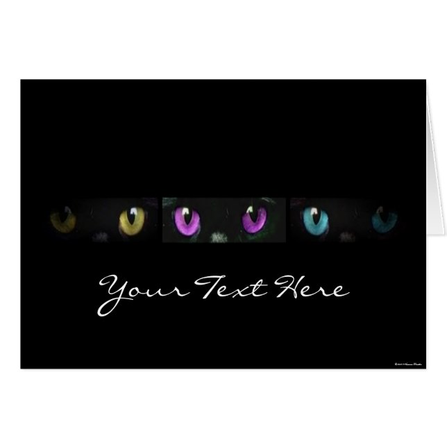 Cat Öga Card Hälsningskort (Framsidan Horizontal)