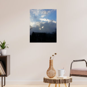 Cat Öga Fluffy Clouds Poster