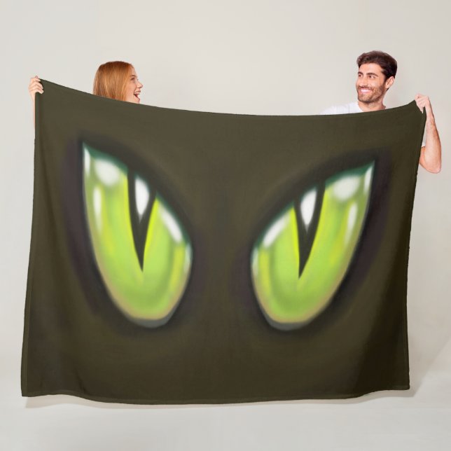 Cat Ögon Fleece Blanket (På plats)