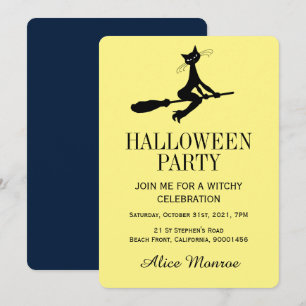 Cat On Broomstick, Halloween fest Inbjudningar