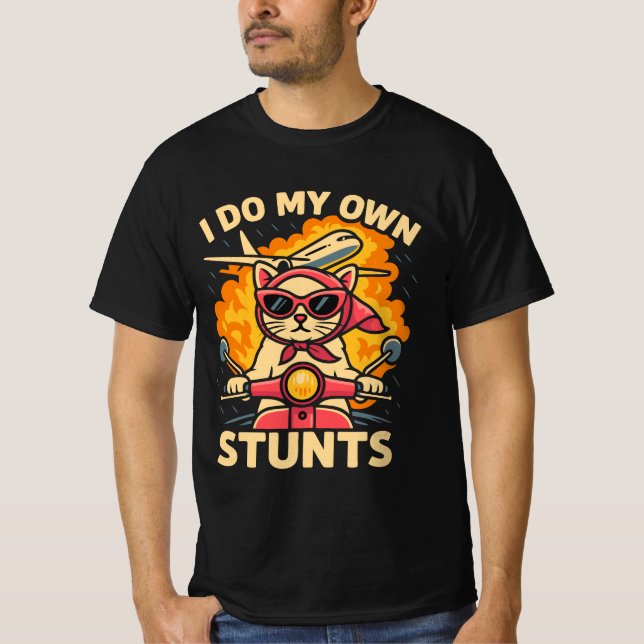 Cat On Scooter, jag gör mina egna stenar T Shirt (Framsida)