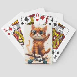 Cat On Skateboard Casinokort