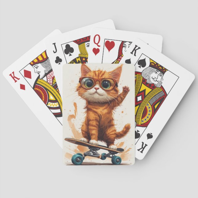 Cat On Skateboard  Casinokort (Baksidan)