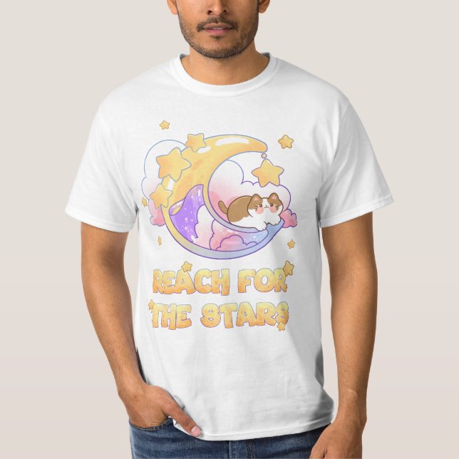 cat on the moon t shirt (Framsida)