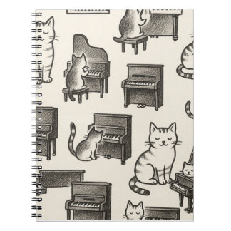 Cat on the Piano photo Notebook Anteckningsbok