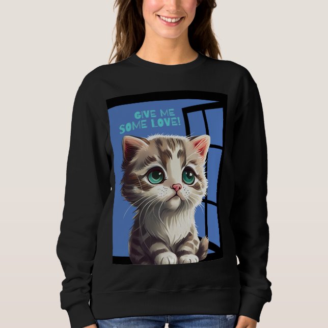 CAT ON THE WINDOW QUOTE T SHIRT (Framsida)