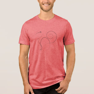 Cat One Line Teckning Art T Shirt