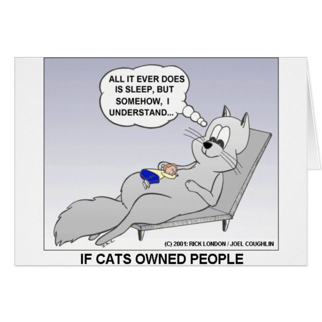 Cat Owner Funny presenterar Tees & Collectibles Hälsningskort (Framsidan Horizontal)