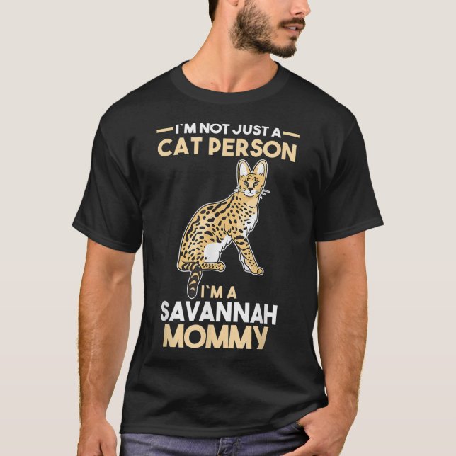 Cat Owner Savannah Mamma T Shirt (Framsida)