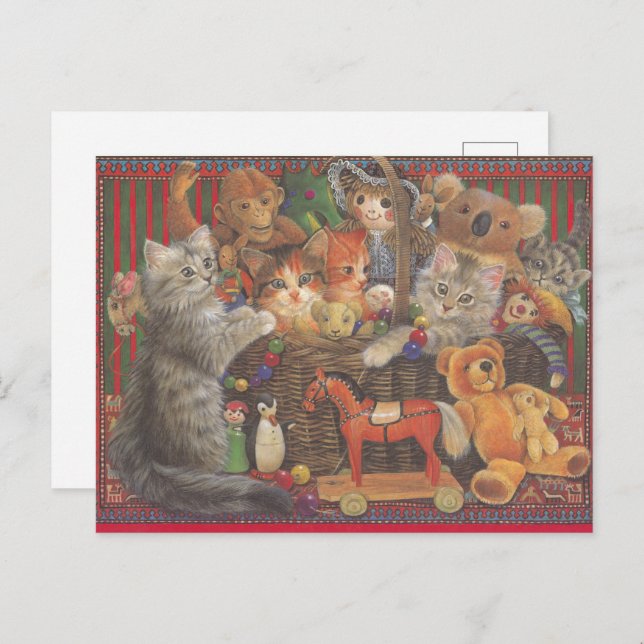 Cat Painted Postcard Vykort (Fram/baksida)