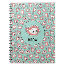 Cat Paisley - Coral och Mint Anteckningsbok
