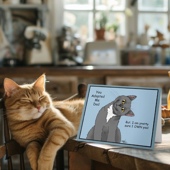 Cat Pappa Adoption Fars dag Kort (Skapare uppladdad)