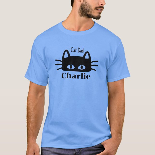 Cat Pappa anpassningsbar cat namn T Shirt (Framsida)