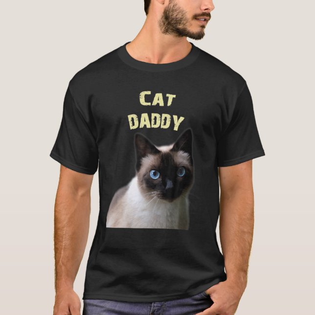 Cat pappa Artistic Siamese cat pappa T Shirt (Framsida)