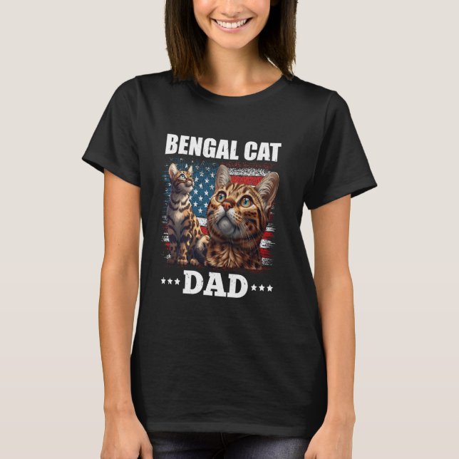 Cat pappa BENGAL CAT PAPPA America Funny Bengal Fa T Shirt (Framsida)