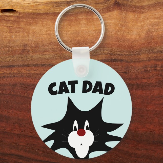 CAT PAPPA BLUE KEYCHAIN NYCKELRING (Framsida)