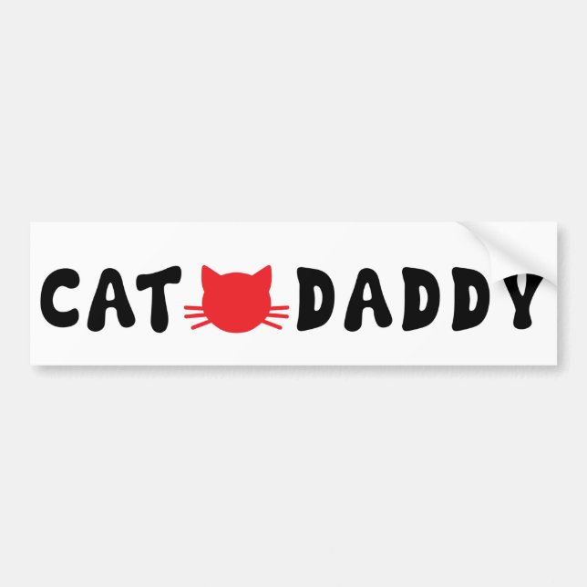 Cat pappa Bumper Sticker Bildekal (Framsidan)