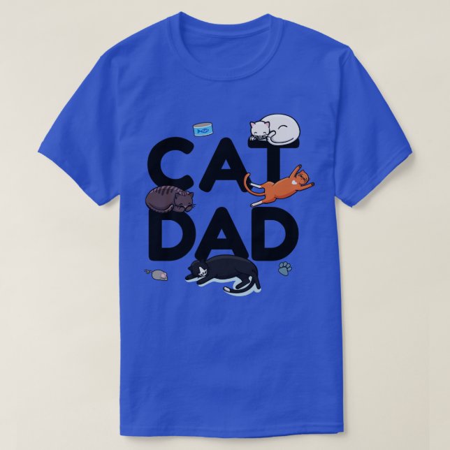 Cat Pappa Cat Cat man pappa Kattunge Meow (1) T Shirt (Design framsida)