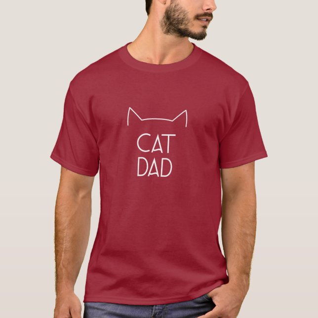 Cat Pappa Cat Funny Cute Manar T Shirt (Framsida)