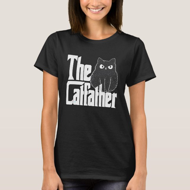 Cat Pappa, Catfather Crazy Bad Cat Far Kattunge D T Shirt (Framsida)