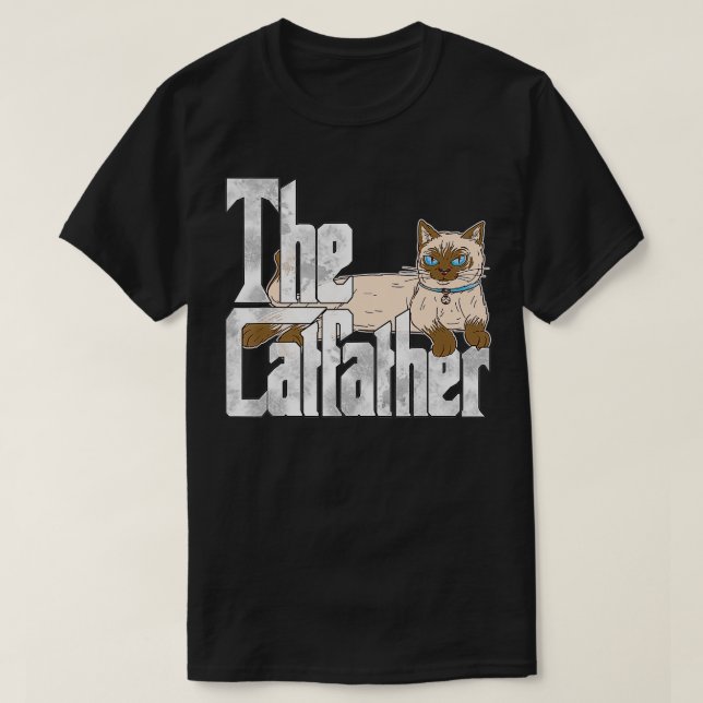 Cat Pappa, Catfather Crazy Siamese Cat Far Kit T Shirt (Design framsida)