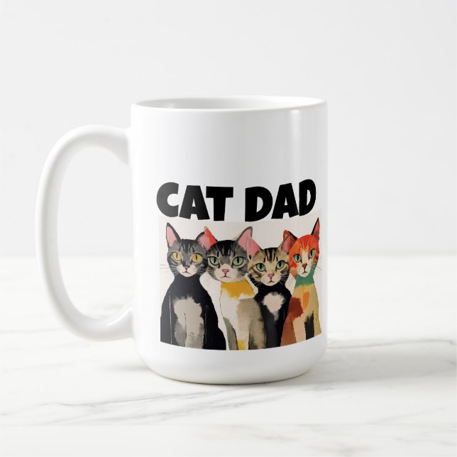 CAT PAPPA COLORFUL CATS ART KAFFEMUGG (Vänster)