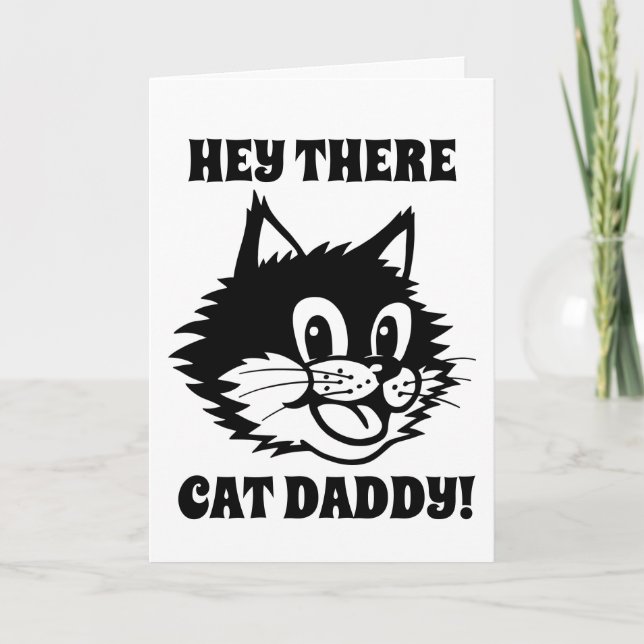 CAT PAPPA DADDY BIRTHDAY CARD FÖR HIM KORT (Framsida)