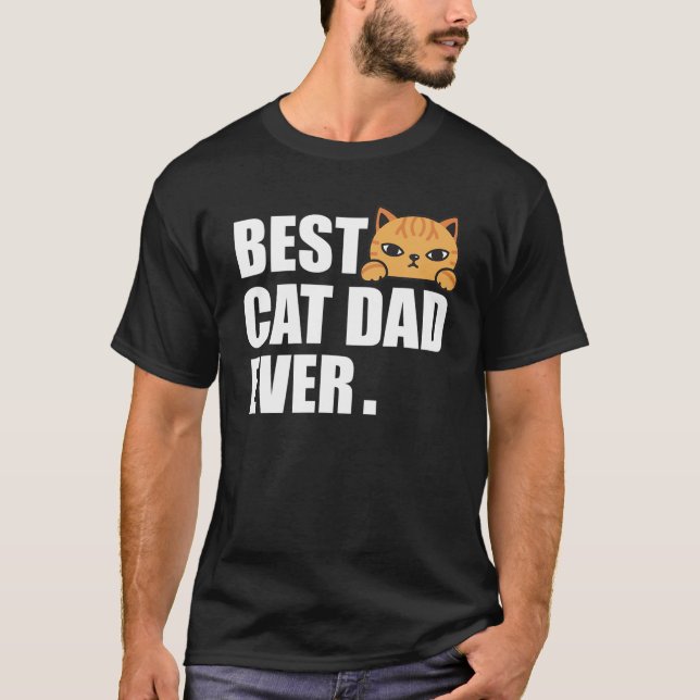 CAT PAPPA Fars dag Manar Kattunge, Pappa jul för  T Shirt (Framsida)