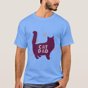 Cat Pappa för Cat Lovers och Cat Owners Lila T Shirt