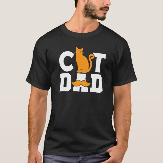 Cat Pappa Funny Cat T Shirt (Framsida)
