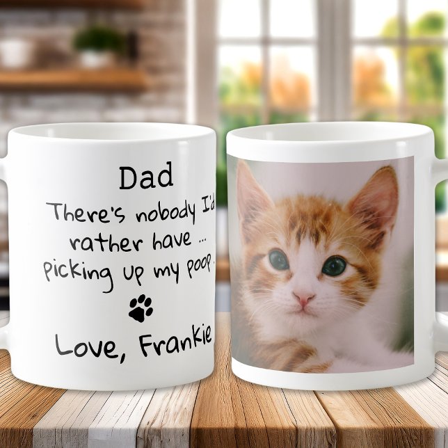 Cat Pappa Funny Fars dag - Anpassningsbar Pet Phot Kaffemugg (Skapare uppladdad)