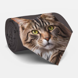 Cat pappa Grått Tabby katt Neck Tie Slips