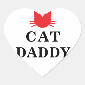 Cat pappa Heart Stickers Hjärtformat Klistermärke