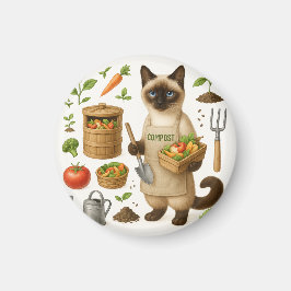 Cat Pappa i trädgården Magnet