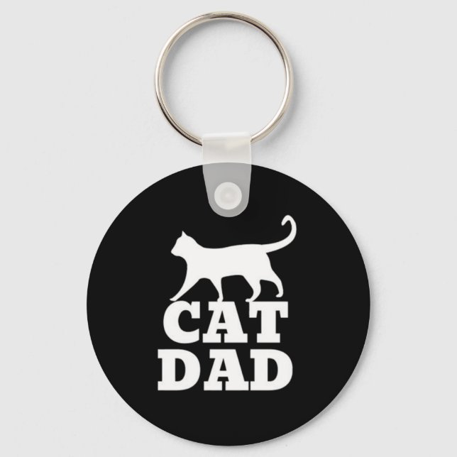 Cat Pappa Keychain Nyckelring (Framsida)