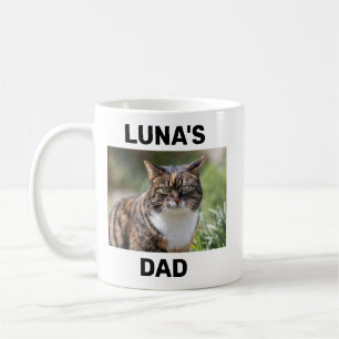Cat Pappa Modern Anpassningsbar Cat Photo & Namn Kaffemugg