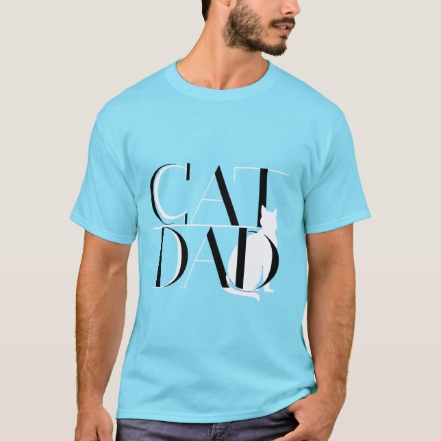 Cat Pappa - Modern och minimalistisk design för st T Shirt (Framsida)