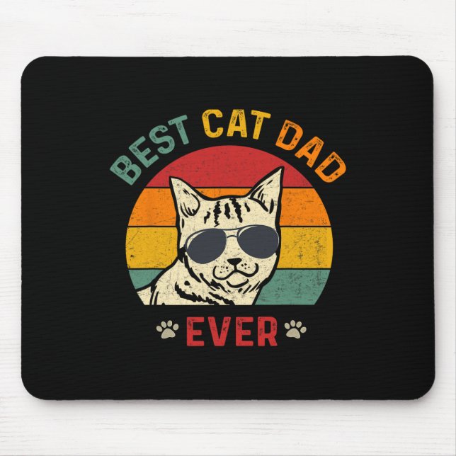 Cat Pappa någonsin Tee Funny Cat Pappa Fars dag 20 Musmatta (Framsidan)