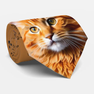 Cat pappa Orange Tabby katt Neck Tie Slips